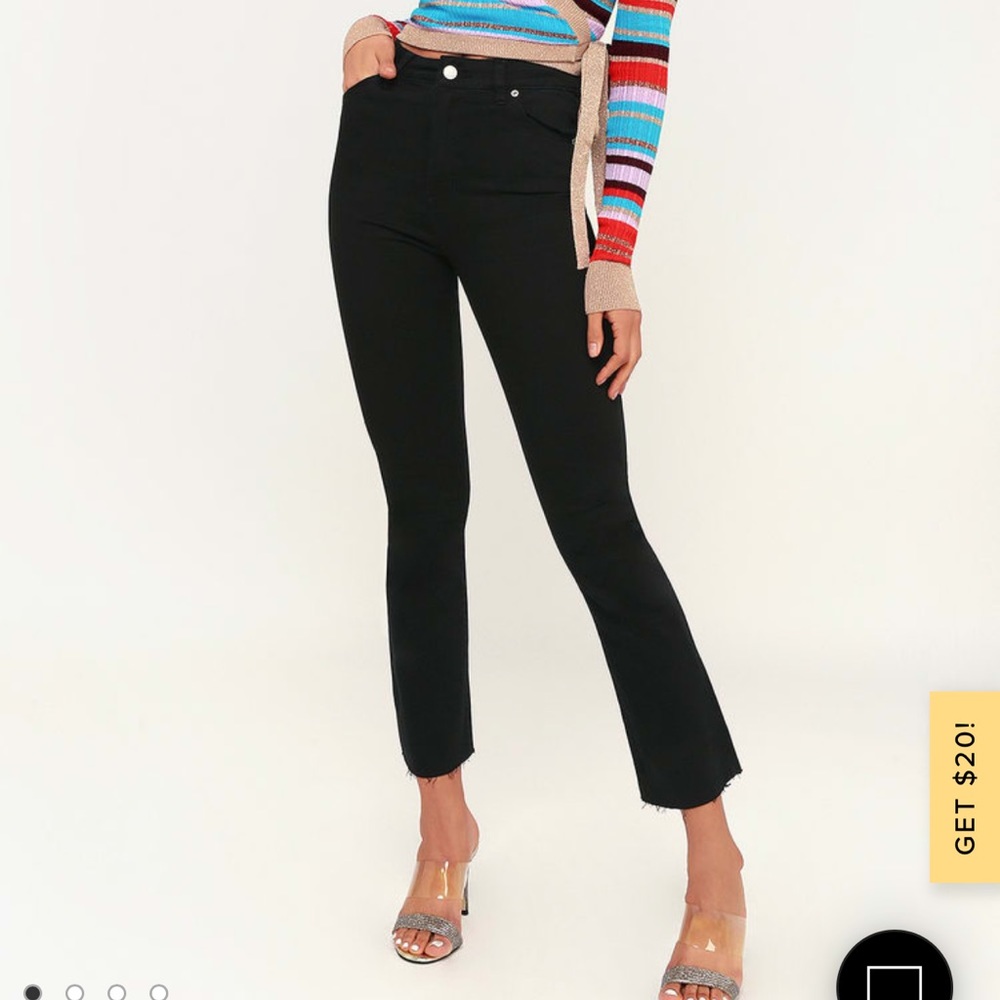 Rolla’s Eastcoast boot black high rise cropped kick flare jeans